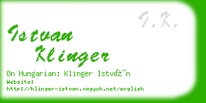 istvan klinger business card